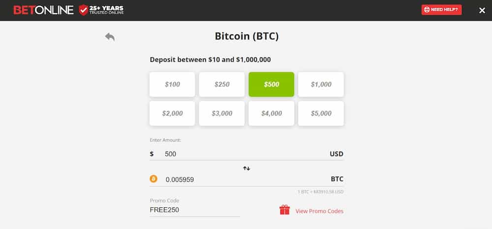 BetOnline make a deposit and calim a bonus form