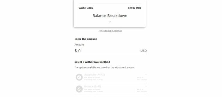 BetOnline withdrawal funds form