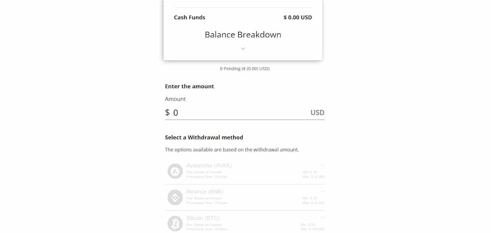 BetOnline withdrawal form